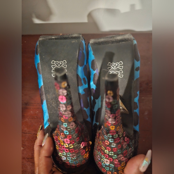 Vintage never worn Iron Fist size 39 women's multi-print mix media platform heel - Picture 7 of 10